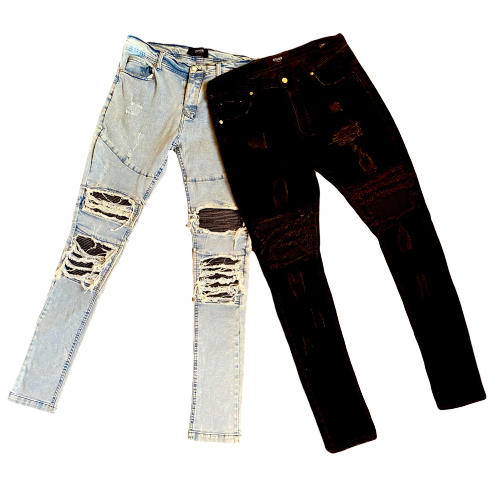 Other UK Balmain Style Skinny Stretch Denim Jeans (2 pair)